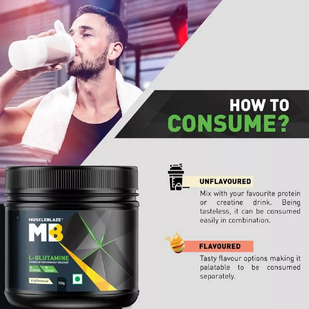 MuscleBlaze L - Glutamine Unflavored | Swadesiicart