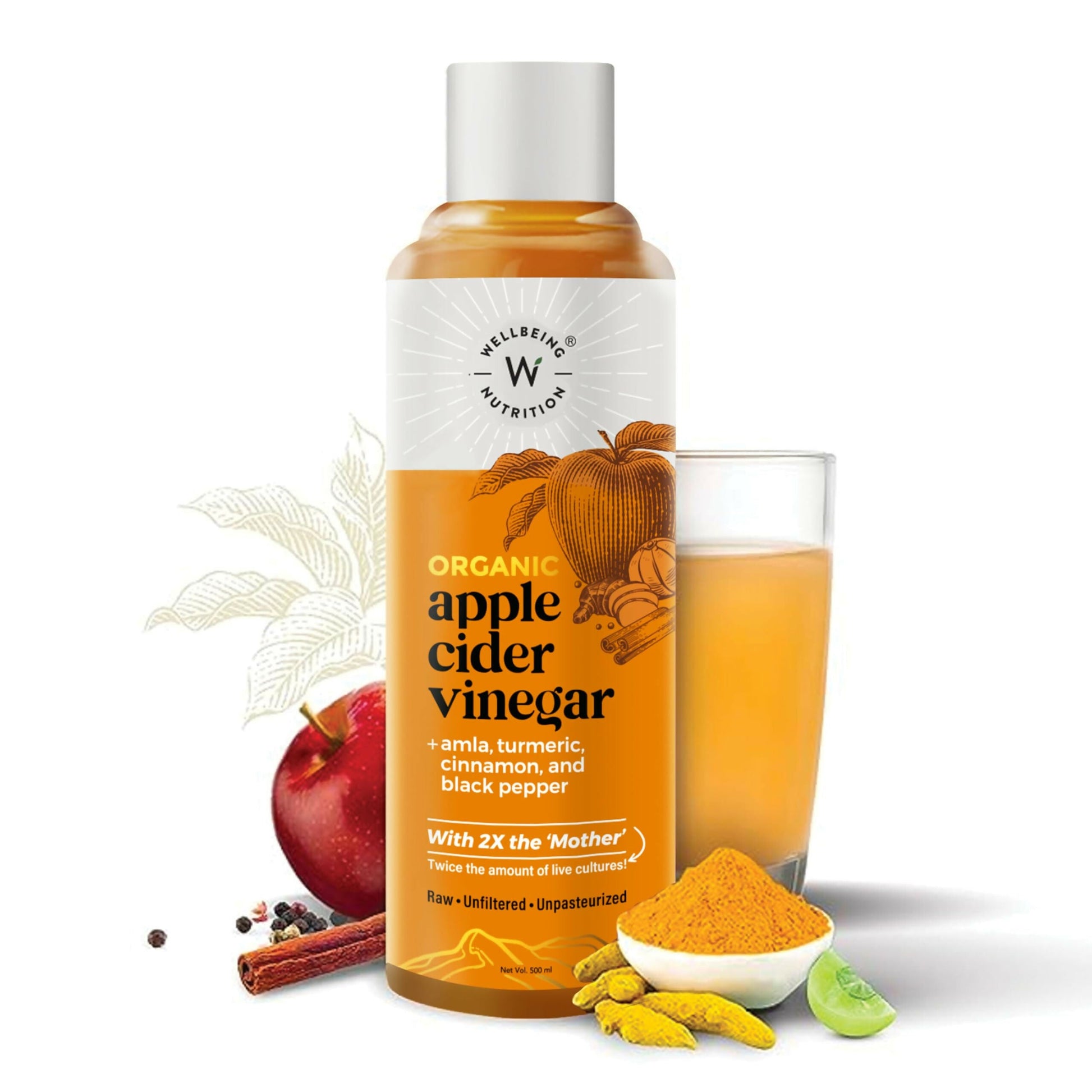 Wellbeing Nutrition Glow Korean Marine Collagen Peptides & Organic Apple Cider Vinegar with 2X Mother Combo - Swadesiicart