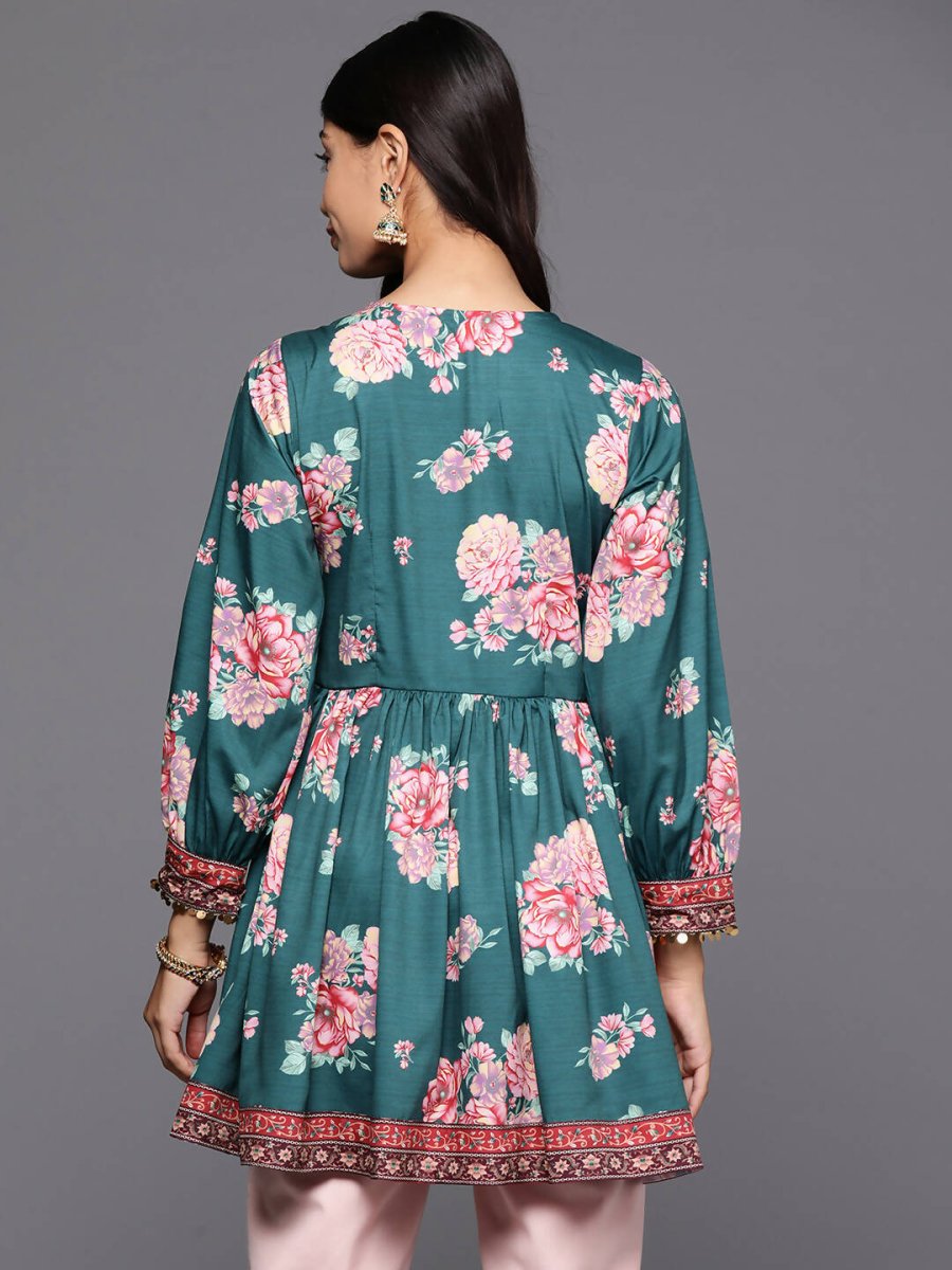 Ahalyaa Women's Traditional wear Tunic - Green | Swadesiicart