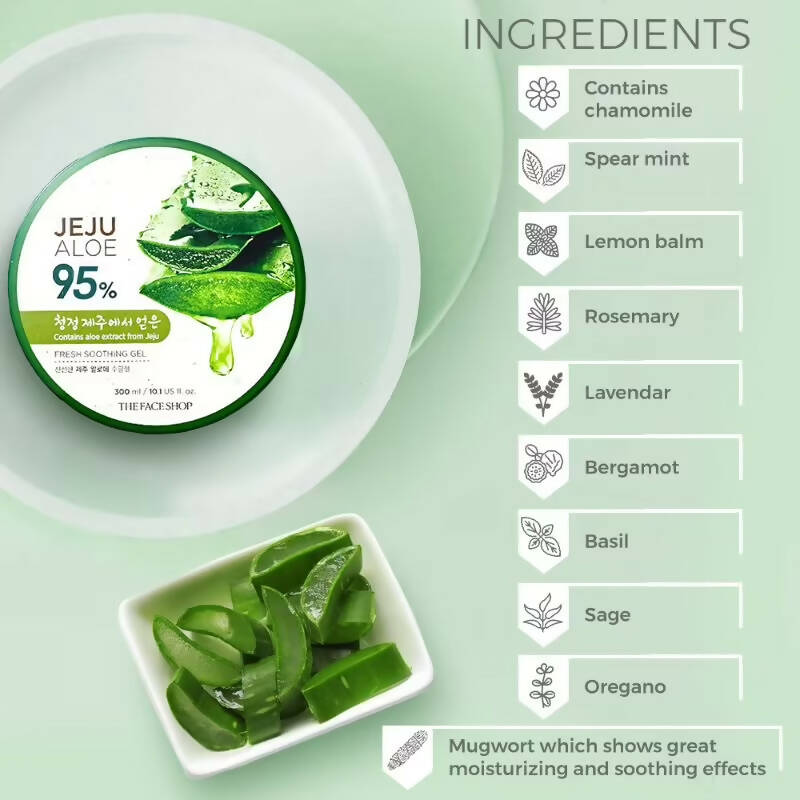 The Face Shop Jeju Aloe Fresh Soothing Gel - Korean Skincare | Swadesiicart
