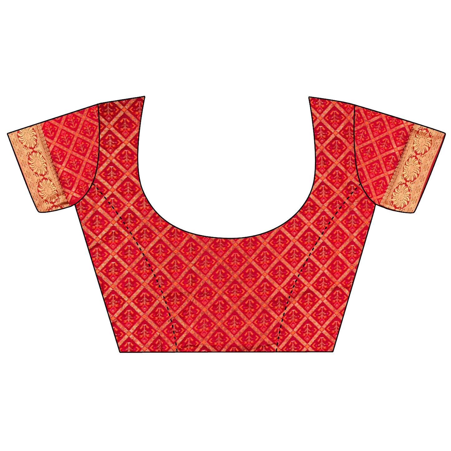 Joban Fashion Red Banarasi Cotton Silk Woven Saree | Swadesiicart