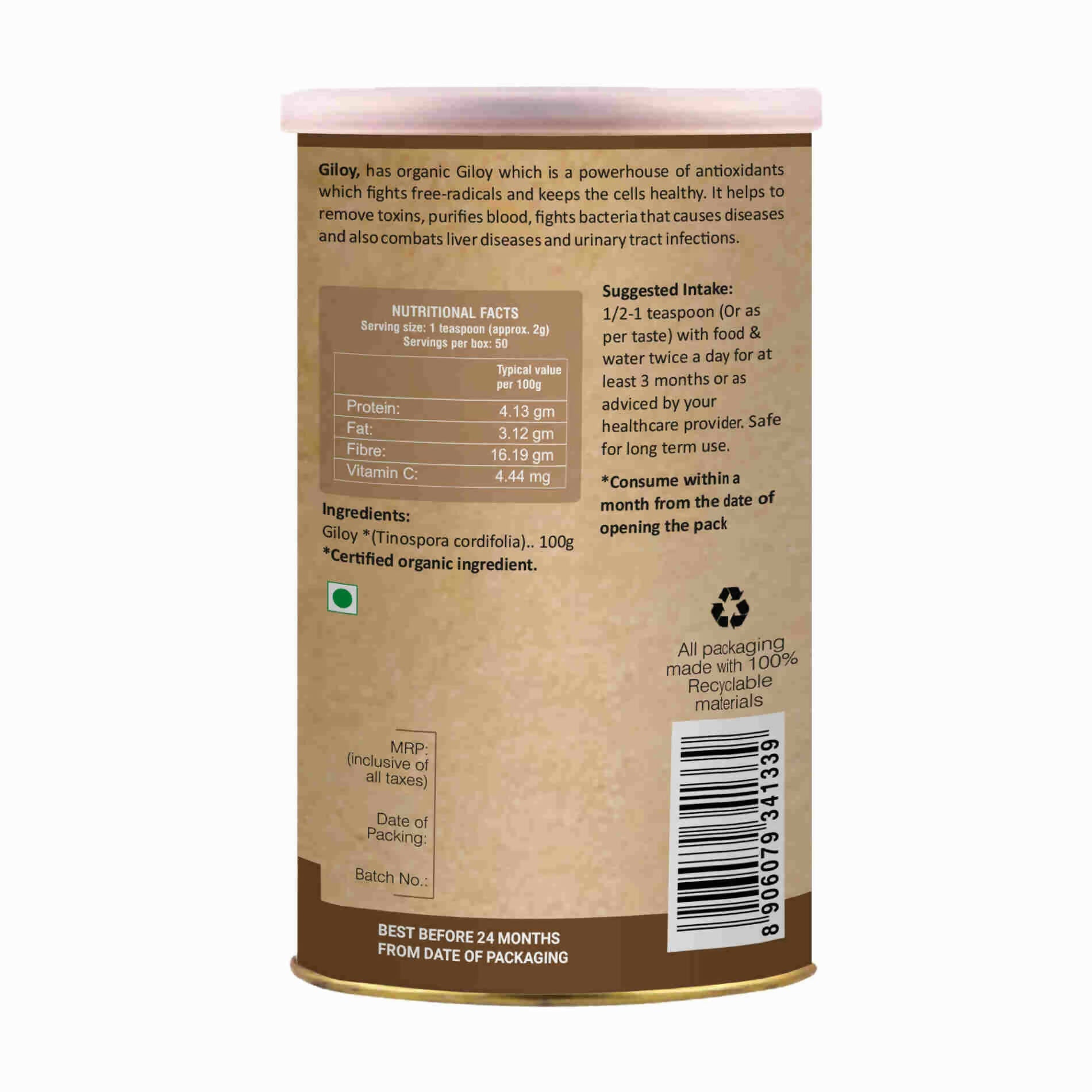 Organic Wellness Giloy Powder - Swadesiicart
