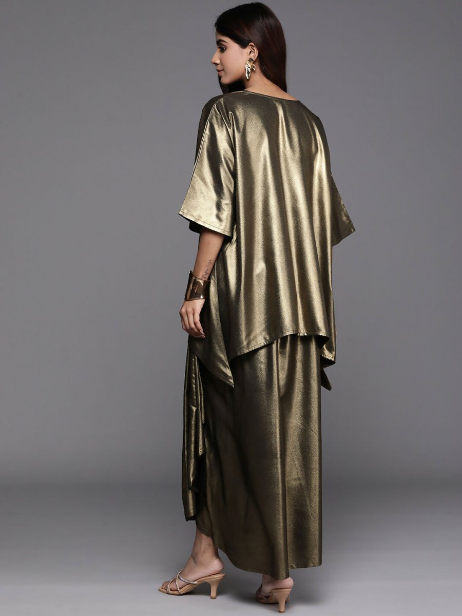 Ahalyaa Women's Traditional Wear Co-ods - Antiqe Gold - Swadesiicart