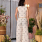 Juniper Women's Natural Ethnic Motif Printed Cotton Top & Palazzo Co-Ord Set With Button Closure - Swadesiicart