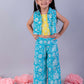 Lil Drama Jaipur Girls Blue Printed Top with Printed Pant Co-ordinate Set - Swadesiicart