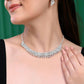 VOJ Silver Plated AD Stone Studded Necklace With Earrings Jewellery Set - Swadesiicart