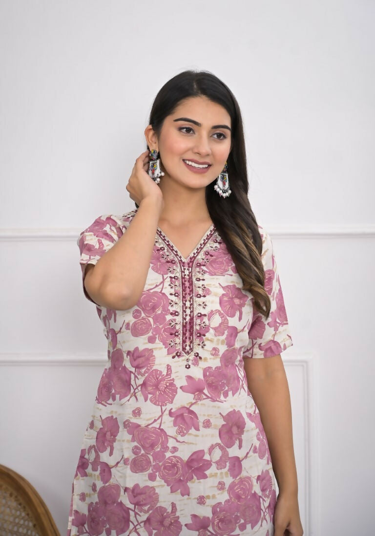 Festive Wear Ethnic Pink chanderi Stitched Suit With Dupatta - Anbazaar - Swadesiicart