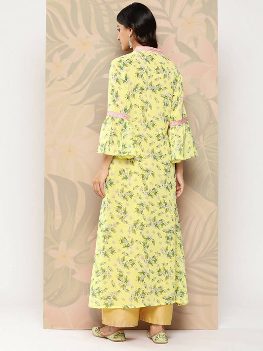 Ahalyaa Women's Traditional wear Kurta - Yellow | Swadesiicart