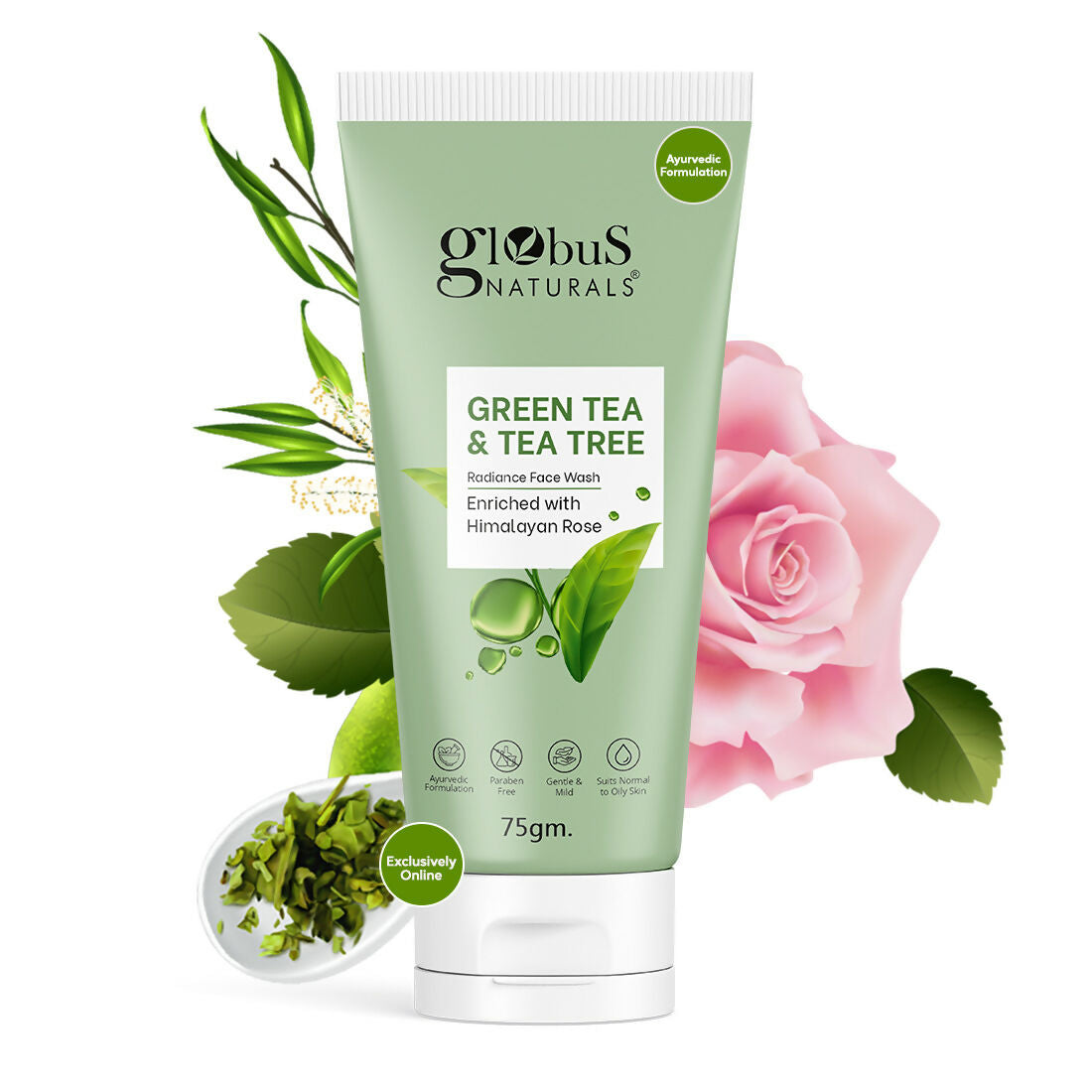 Globus Naturals Green Tea & Tea Tree Face Wash | Swadesiicart