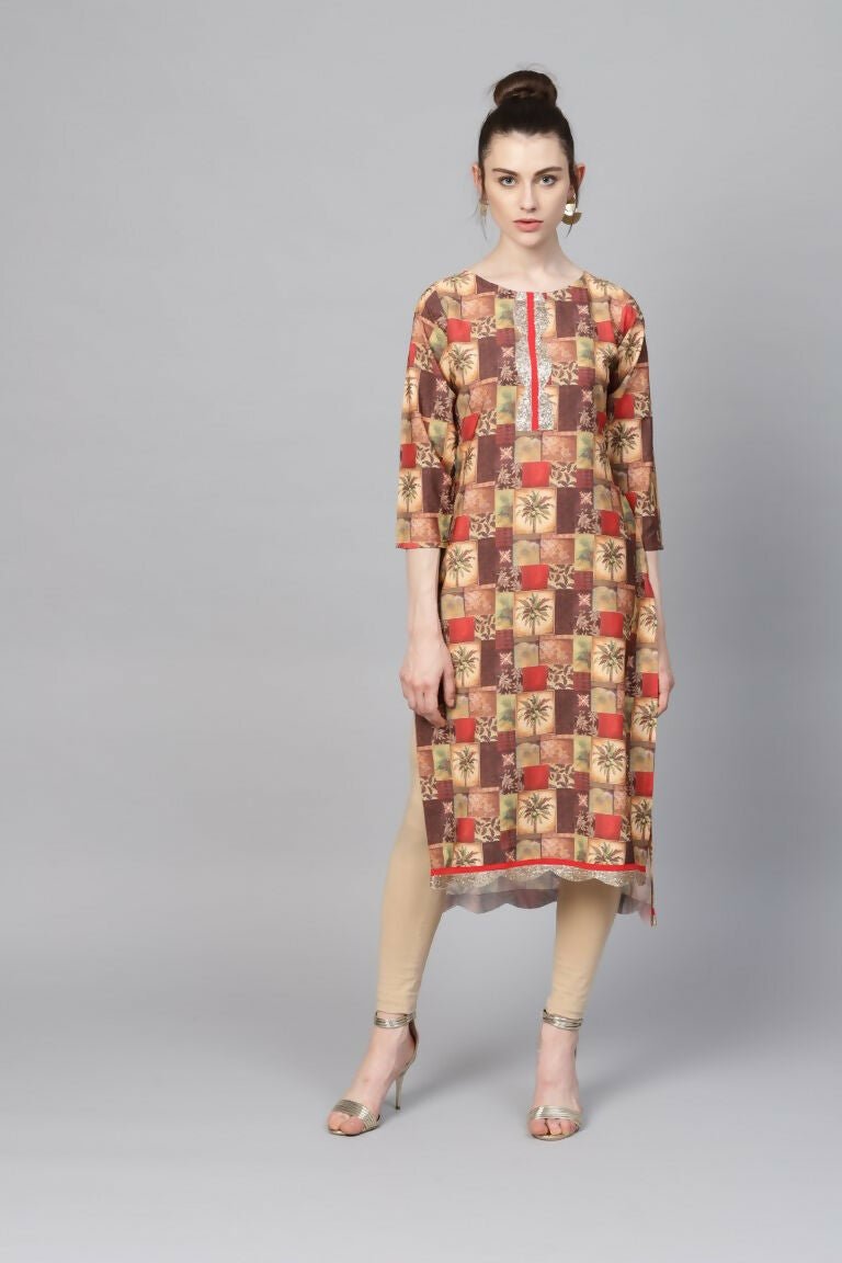 Ahalyaa Women's Traditional wear Kurta - Multi Color | Swadesiicart