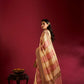 Joban Fashion Cream & Light Pink Plain With Weaving Border Banarasi Silk Sarees | Swadesiicart