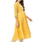 Ahalyaa Women Yellow Chanderi Jacquard Woven Dress | Swadesiicart