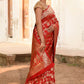 Joban Fashion Red Banarasi Soft Pure Handloom Banarasi Silk Saree | Swadesiicart
