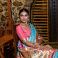 Vishnu Weaves Women's Firozi Paithani Silk Zari Woven Saree with Unstitched Blouse - Swadesiicart