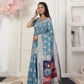 Shree Shyam Fashion Linen Cotton Sky Blue Saree