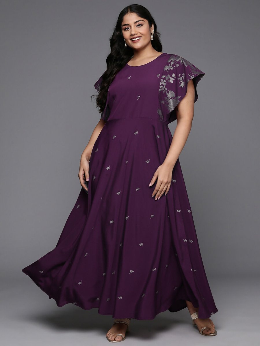Ahalyaa Women's Traditional wear Ethnic Dress - Burgundy | Swadesiicart