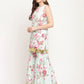 Ahalyaa Women's Mint Green Crepe Digital Floral Print Kurta Sharara Set with Dupatta | Swadesiicart