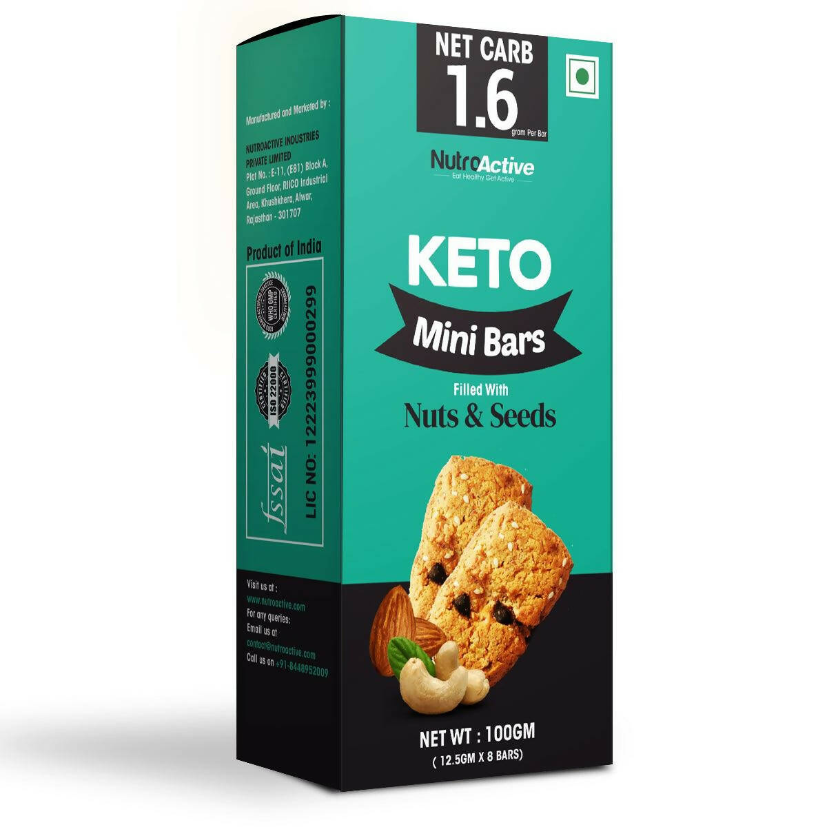 NutroActive Keto Breakfast Mini Bars with Nuts & Seeds - Diabexy NutroActive
