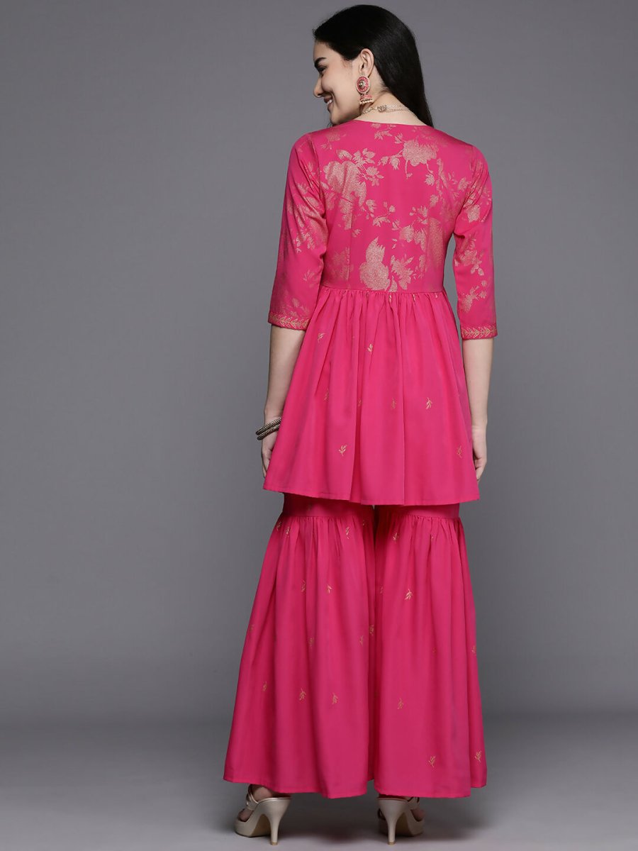 Ahalyaa Women's Traditional Wear Co-ods - Pink - Swadesiicart