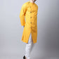 Even Apparels Yellow Pure Cotton Sherwani Kurta With Asymetrical Cut | Swadesiicart