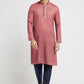 Ethnic India Pink Men's Kurta Abstract Polyester | Swadesiicart