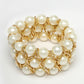 NVR Women White Beaded Elasticated Bracelet - Swadesiicart