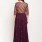 Ahalyaa Women Crepe Wine Colour Glitter Print Kurta | Swadesiicart