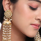 NVR Women Gold-Polished Contemporary Jhumkas Earrings | Swadesiicart