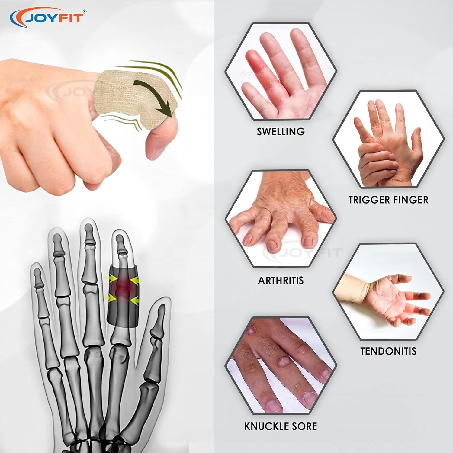 JoyFit Finger Support (Grey) - Swadesiicart