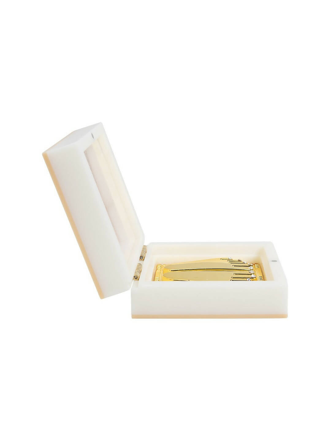Golden Peacock White 24 CT Gold Polished Ram Darbar Prayer Box | Swadesiicart