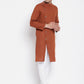 Even Apparels Brown Pure Cotton Men's Sherwani Kurta With Asymetrical Cut | Swadesiicart