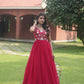 Jyoti Fashion Women's Rani Pink Sequins Embroidered Faux Georgette Anarkali Dress | Swadesiicart