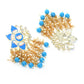 Mominos Fashion Johar Kamal Gold-Polished Kundan Sky Blue Meenakari Earrings - Swadesiicart