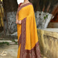 Joban Fashion Yellow Crepe Chiffon Pure Handloom Banarasi Silk Saree | Swadesiicart