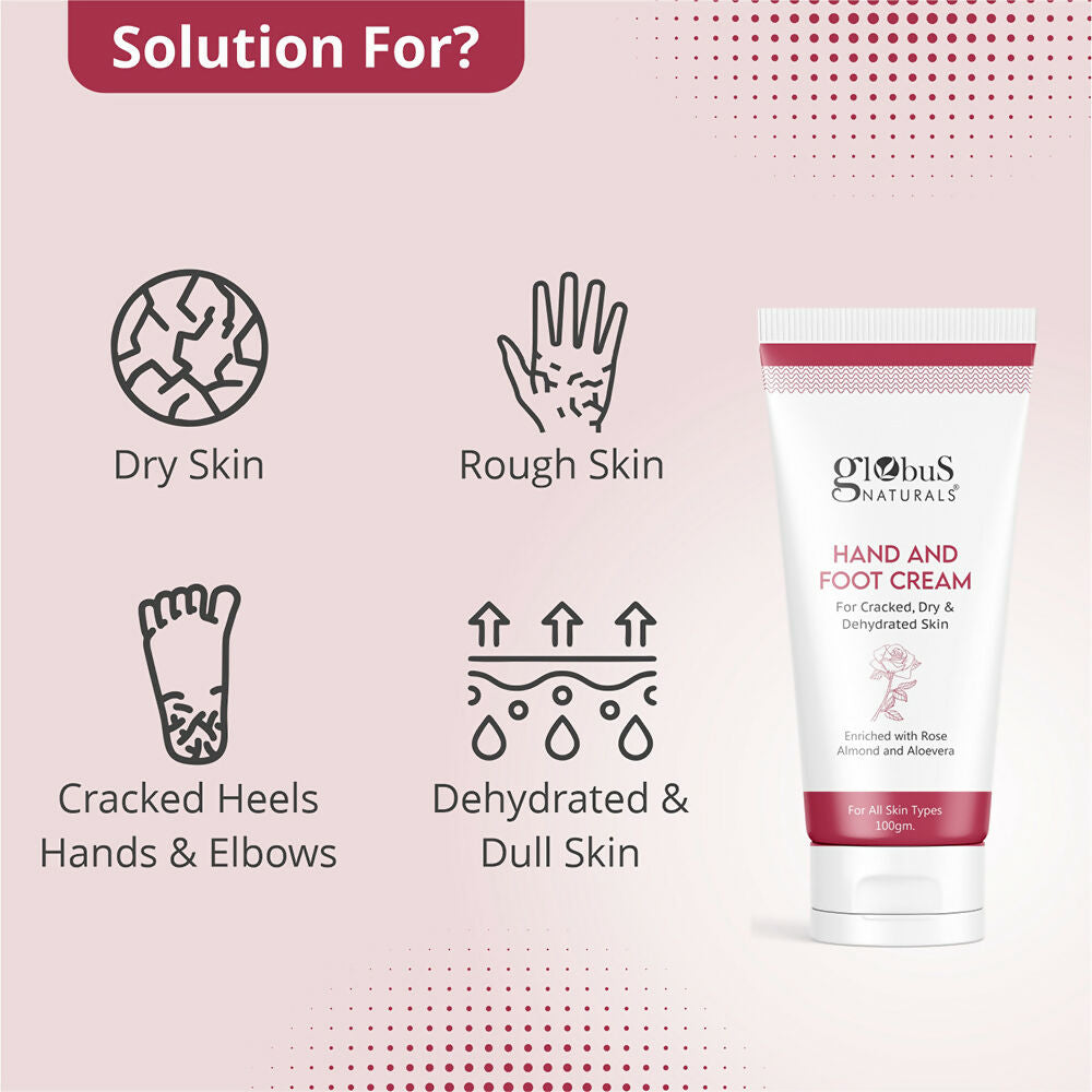 Globus Naturals Nourishing Hand & Foot Cream, On The Go Hydration | Swadesiicart