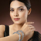 NVR Women's Set of 2 Silver-Toned German Silve Oxidised Elephant Design Handcrafted Bangles - Swadesiicart