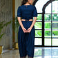 Juniper Women's Navy Thread Embroidered Rayon Top & Dhoti Pant Set - Swadesiicart