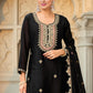 Ethnic Festive Wear Black Primium Chinon Fabric Stitched Suit With Dupatta - Zeeya | Swadesiicart