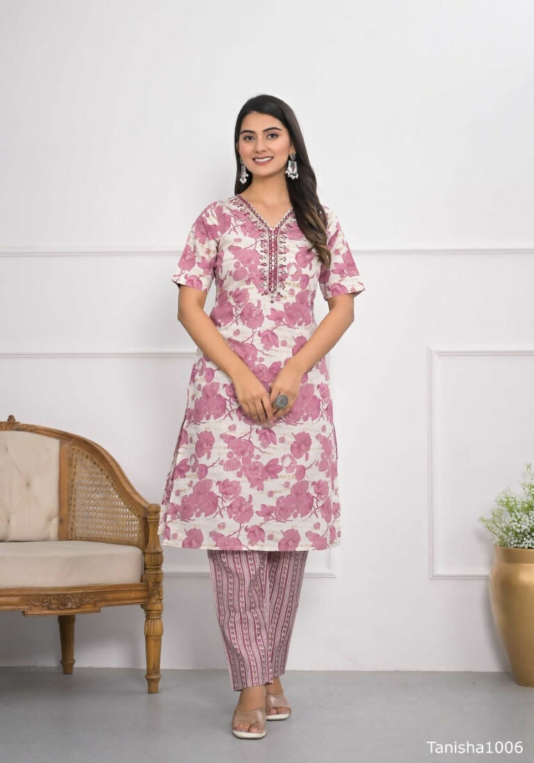 Festive Wear Ethnic Pink chanderi Stitched Suit With Dupatta - Anbazaar - Swadesiicart
