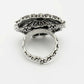 NVR Women's Silver-Toned Floral Shape Adjustable Finger Ring | Swadesiicart