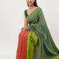 Exclusive Collection Beautiful Khadi Cotton Olive Green Orange Handloom Saree - Swadesiicart
