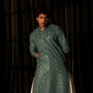 Cyan Blue Viscose Chikankari Embroidery Work Men's Kurta Set - Mahotsav | Swadesiicart