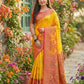 Shree Shyam Fashion Yellow Pochampally Silk Saree