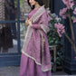 Jyoti Fashion Women's Onion Tabby Silk Designer Kurta with Trouser & Dupatta | Swadesiicart