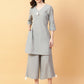 Joban Fashion Grey Cotton Khatha & Hand Work Co-ord Set - Swadesiicart