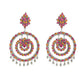 Mominos Fashion Johar Kamal Women's Pink & Orange Kundan Circles Earrings - Mominos Fashion