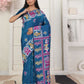Shree Shyam Fashion Silk Blend Teal Blue Saree