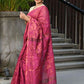 Beatitude Pink Cotton Floral Jamdani Saree