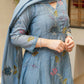 The52 Blue Women's Beautiful Cotton Fabric Thread Work Straight Kurta, Pant and Dupatta Set - Swadesiicart