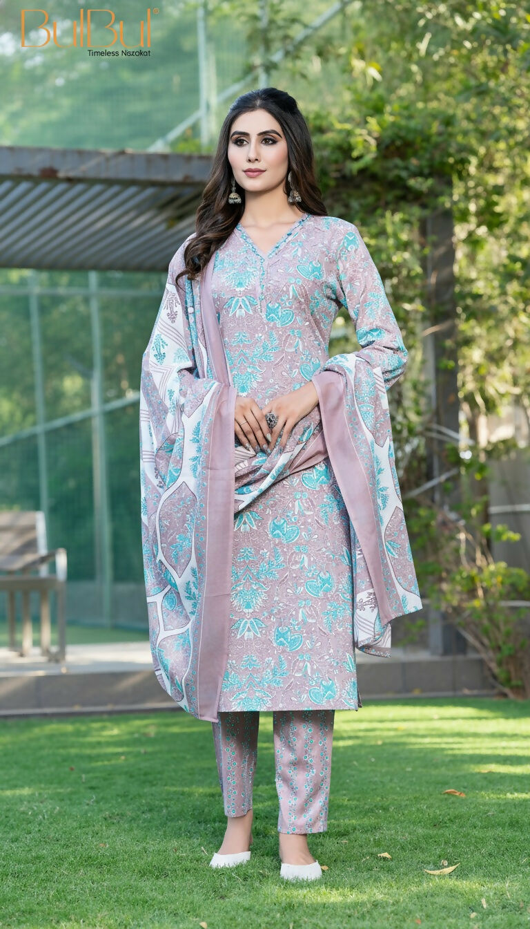 BulBul Fashionista Brown Cotton Kurta Set with Dupatta - Swadesiicart